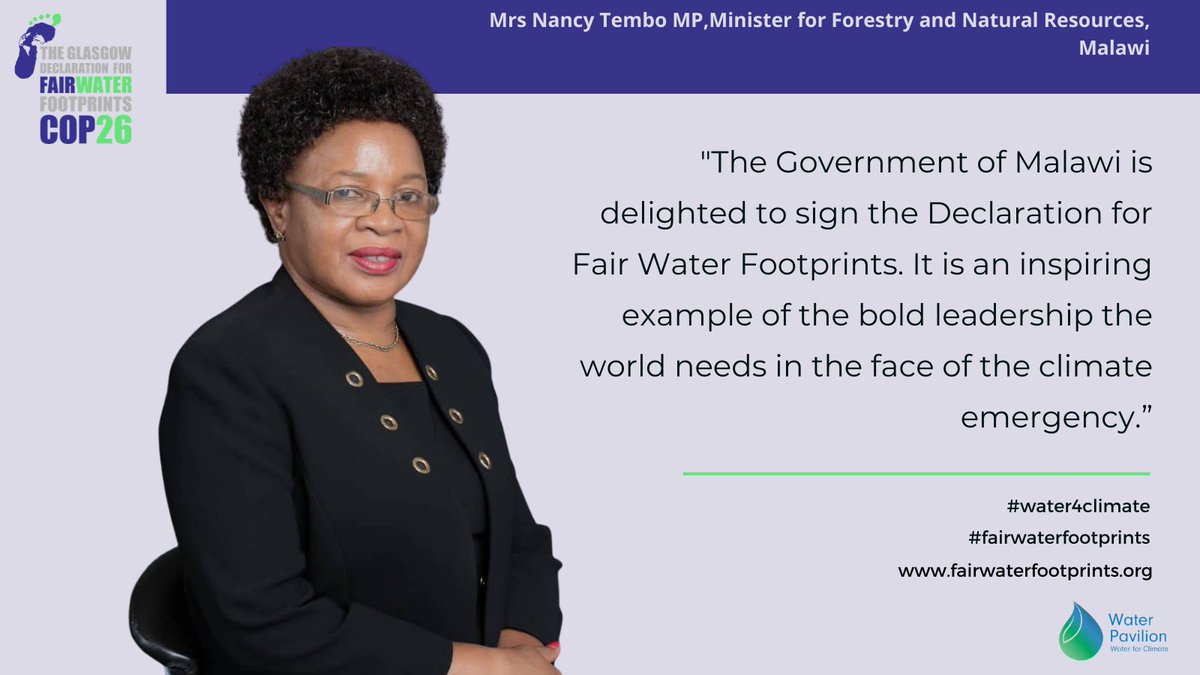 Pat_Fuller's tweet photo. Landmark #fairwaterfootprints declaration signed at #COP26 today. Unique partnership of govts. private sector &amp; civil society working together to improve water stewardship for people, planet and nature. Learn more 👉https://t.co/K6T3fFUQ1x https://t.co/wyik0XKhhJ
