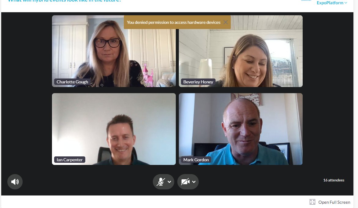 MarkGordonMFE's tweet photo. Had a lot of fun moderating the "What will hybrid events look like in the future?" session at @eventtechlive this AM.

A special thank-you must go to my panellists Charlotte Gough, Beverley Honey and Ian Carpenter who made it a lot of fun and very easy for me.

#etl21 https://t.co/lr2bbnIbny