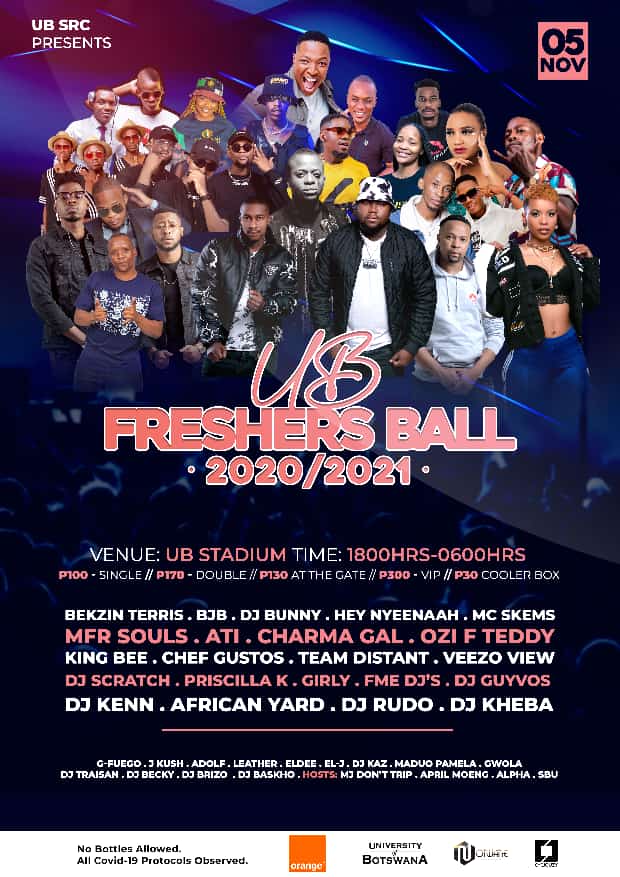 djscratchbw's tweet photo. 2. U.B Freshers Ball going UP tonight as well, alongside MFR Souls, Bekzin Terris, A.T.I, Charma Gal, Veezo View, DJ Kenn, Chef Gustos, FME DJs, King Bee! 🔥 🇧🇼 🤝 🇿🇦 https://t.co/M4rV5bwR4m