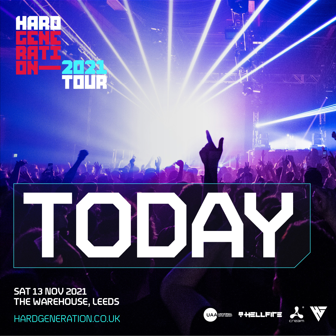 HardGenMusic's tweet photo. TONIGHT LEEDS! Dust off your raving shoes… it;s been a long time coming… 

FINAL chance for tickets, limited remain: https://t.co/jdgoG4VvkU 

#HardGeneration #Leeds https://t.co/8znZSXT7WU