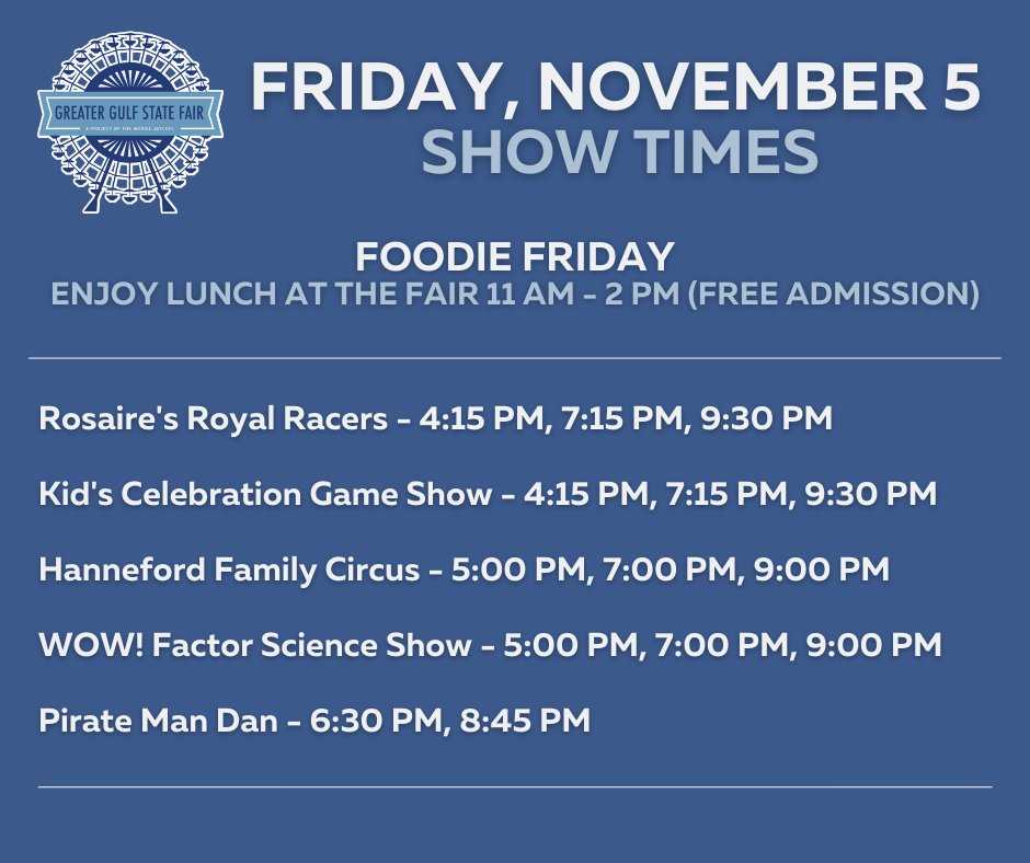 GGSFair's tweet photo. #GGSF2021 Daily Fair Schedule https://t.co/gWZUPUTdNl