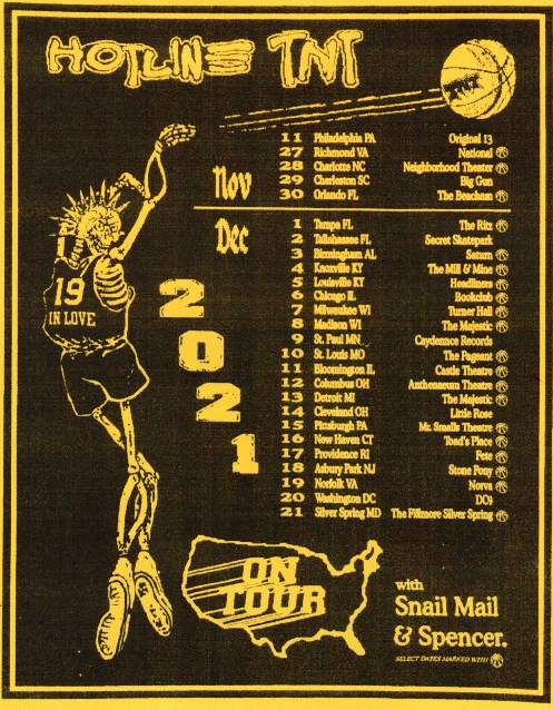 hotlinetnt's tweet photo. TNT tour with @snailmail and @spencerperiod starting in a few weeks https://t.co/4pXTg6uTbv