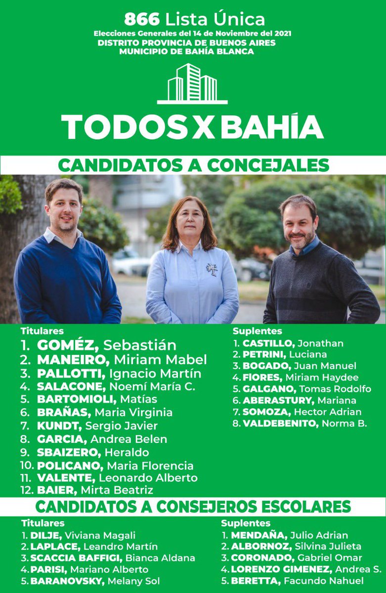 💪🏼En equipo logramos ser una de las opciones, que desde hace dos años trabajamos para darle otra mirada a la política y trabajar los problemas reales con que conviven las y los vecinos de Bahía. 
🗳✅El domingo 14 sigamos construyendo en equipo una verdadera alternativa política