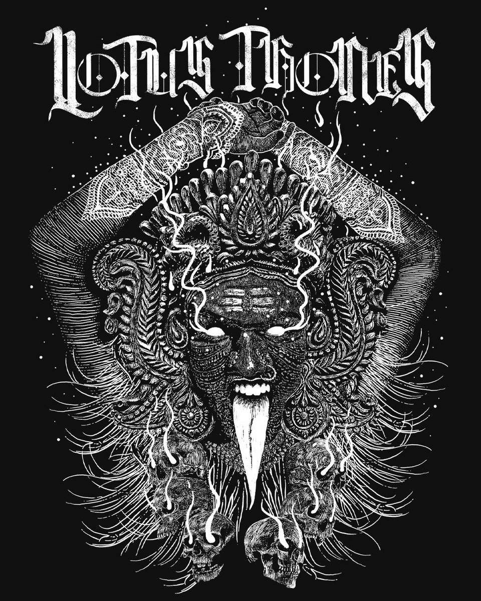 TrueSpiltMilk's tweet photo. Designed a shirt for the rad Lotus Thrones! You can check out their new single ‘Ghost Forest’ from the new ep ‘Autumnal’ over at @dbmagazine
Loved getting to draw Kali!
#illustration #tdesign #graphicdesign #screenprint https://t.co/8UWe82jqcU