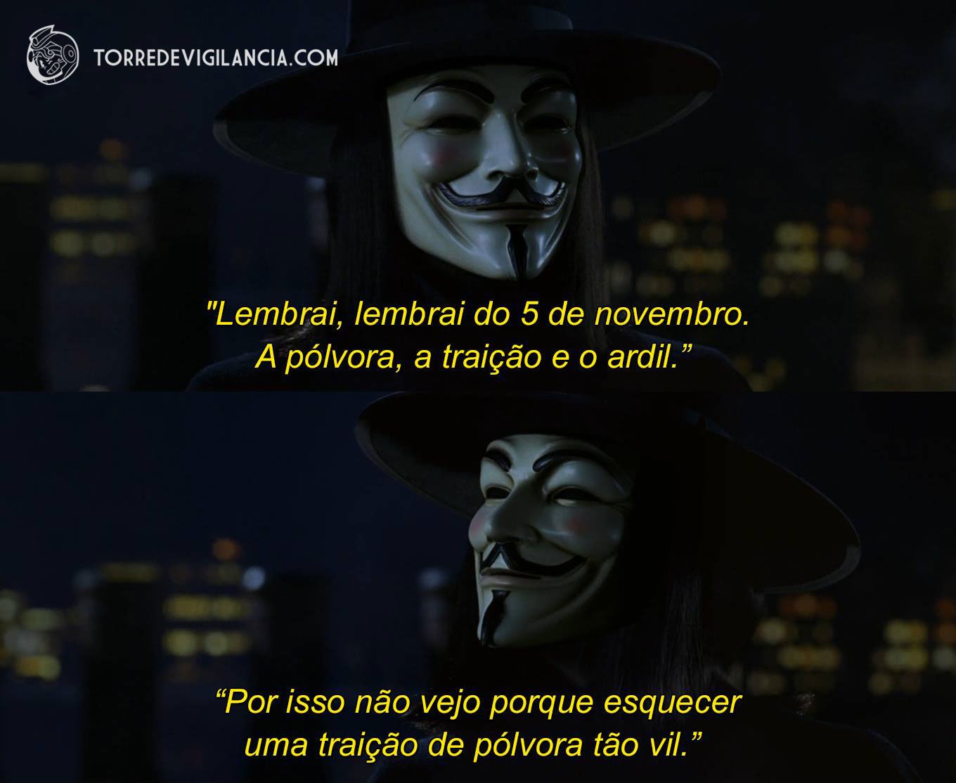 V de Vingança.  V for vendetta, V for vendetta quotes, Vendetta