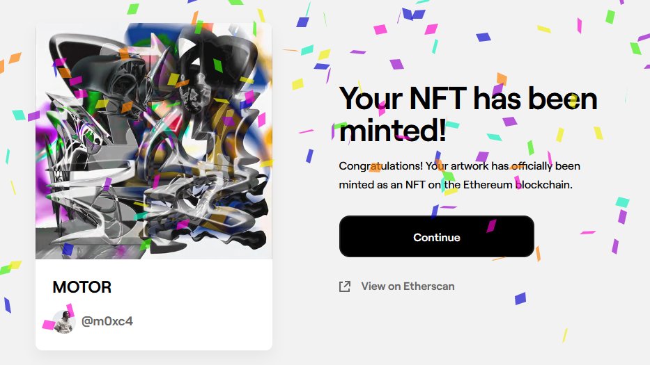 j040n4's tweet photo. Just minted "MOTOR" on @withFND !!!!
@magmaDAO #magmaworld #NFTCommmunity https://t.co/w0PpoiZ578