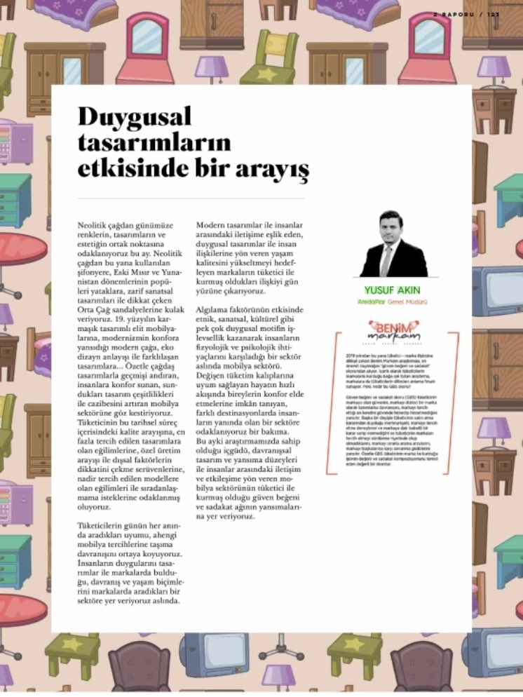 ysfakn's tweet photo. #BenimMarkam da bu ay mobilya sektörünü el aldık.
Raporun detayları @zraporucom dergisinde.. https://t.co/jJvSoETOtF