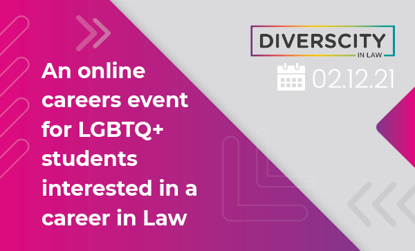SLDiversity's tweet photo. Are you an #LGBTQ+ student? Want to pursue a #LawGradScheme or internship? Join us for DiversCity in Law, a virtual careers event on Thursday 2nd December 2021 at 1pm filled with networking and panel discussions with 20+ leading law firms. 

Register at https://t.co/UkNytLqH8d https://t.co/88A1tQFu5N