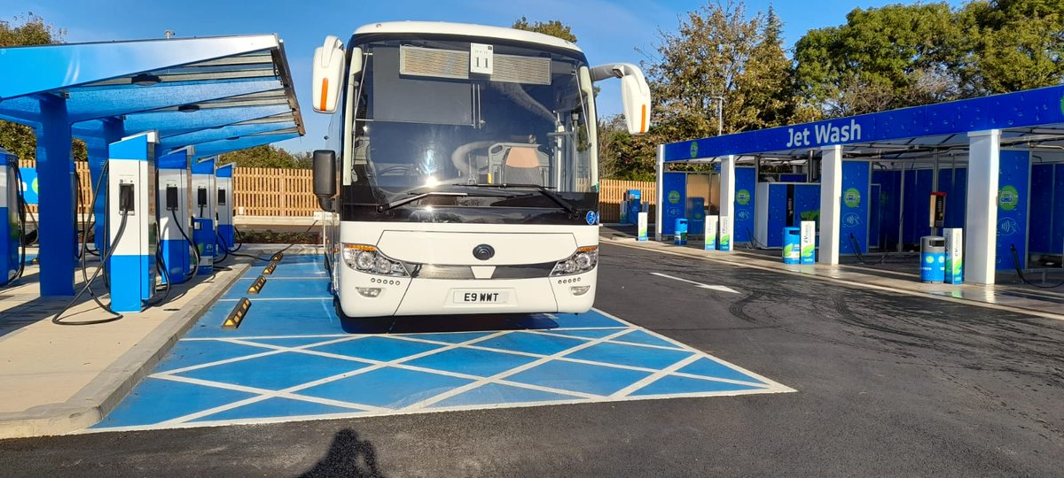 watts_way's tweet photo. Charging our 100% electric coach @MotorFuelGroup ready for this afternoons movements @KCSWimbledon. For all your zero emission passenger travel, contact Watts Way Travel.  #renewableenergy https://t.co/11fzMnsi7f
