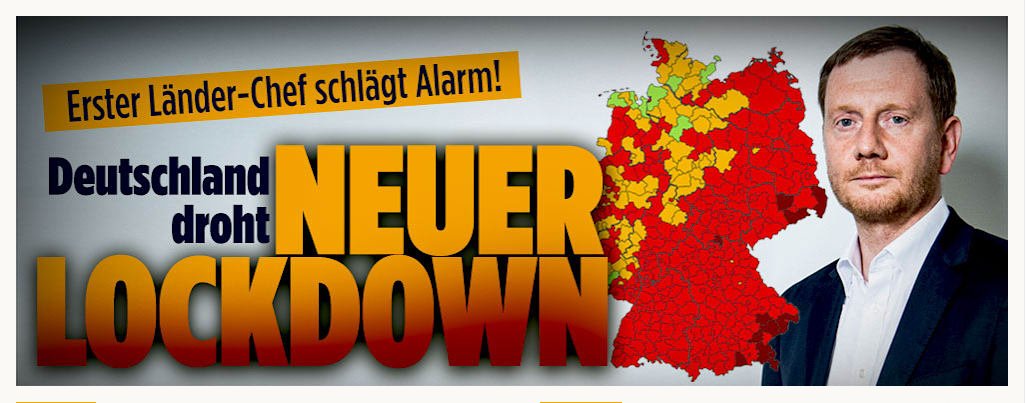 BILD's tweet photo. Die #Infektionszahlen in Deutschland steigen (7-Tage-#Inzidenz bei 169,3, 37 120 Neuinfizierte an einem Tag) auch die Lage in den Krankenhäusern verschärft sich. Jetzt gibt es die erste Warnung vor einem neuen #Lockdown. ➡️ https://t.co/4x2hX95PBd https://t.co/JkHiiMnIKV