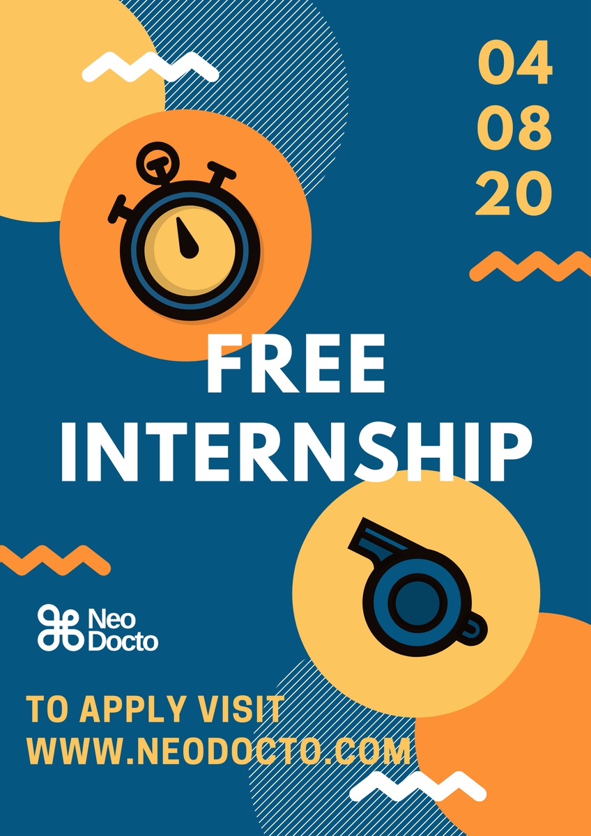 shivam_NeoDocto's tweet image. Internship Openings at NeoDocto.
jobs.neodocto.com/departments
Internship Program Fee: FREE
Duration of internship: 2 to 6 Months
Working days: Monday to Friday
Work Location: Remote
If you are interested, please click the link below:
forms.gle/Q66WVRskyUXGUB…

@TishkUniveristy