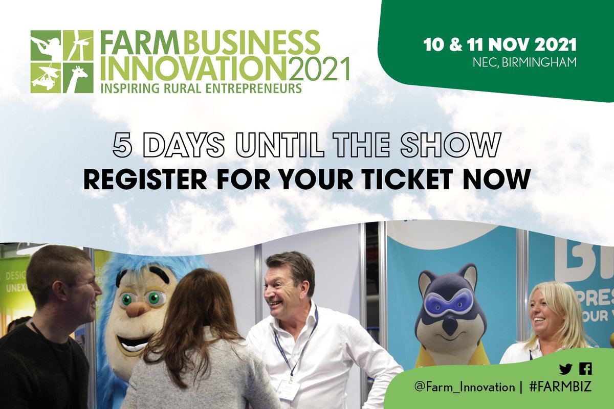 Farm_Innovation's tweet photo. ✨ 5 days to go ✨
With only 5 days left to go until Europe’s leading diversification & innovation event for farmers & landowners, time is running out to get your FREE tickets!!
Register for your FREE ticket here: https://t.co/DPgnu2wgvh
#FarmBiz #britishfarming https://t.co/a9e4QftyzN