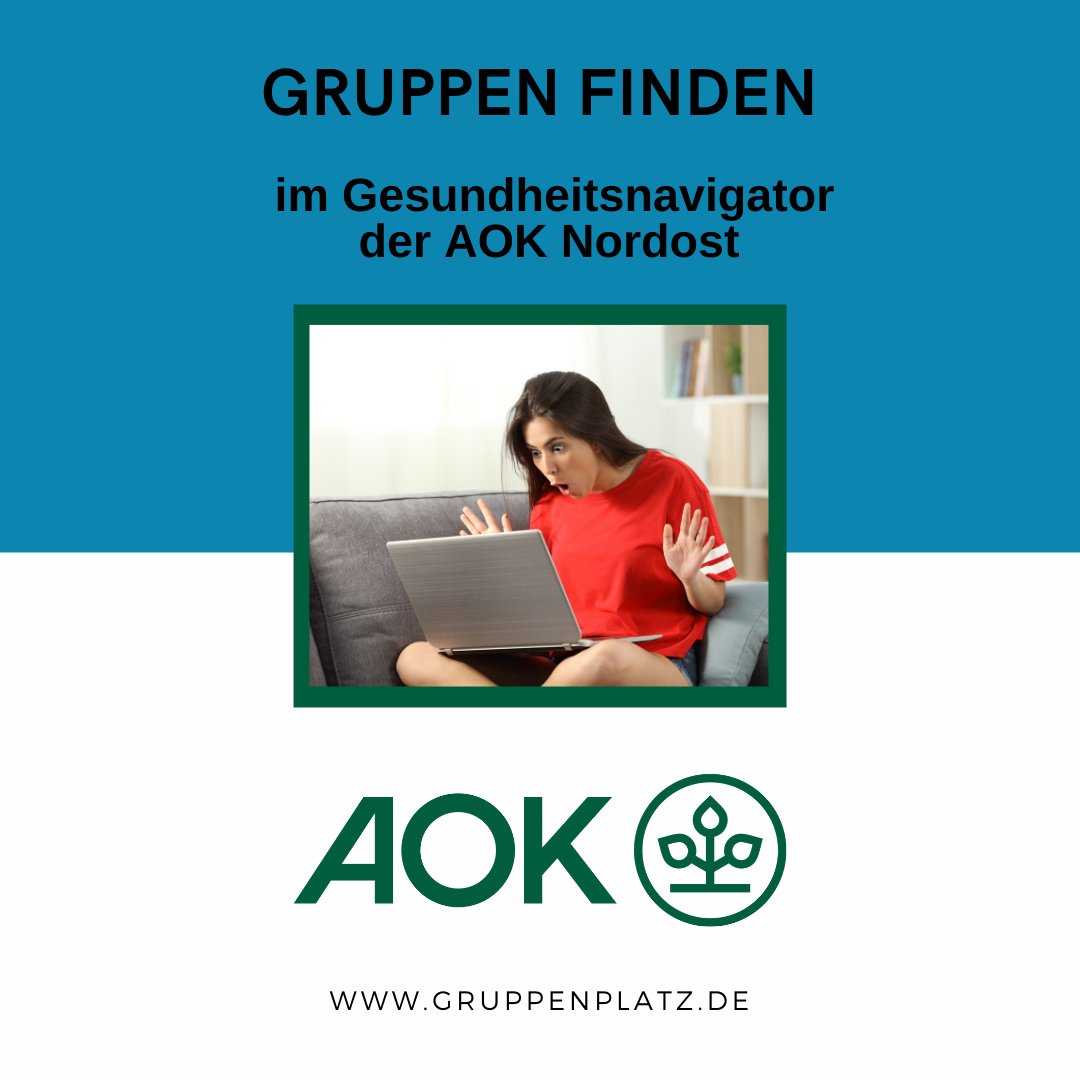 gruppenplatz's tweet photo. Die @AOK_Nordost vereinfacht gemeinsam mit uns den Zugang zur ambulanten Psychotherapie in der Gruppe. 🥰
Über die Arztsuche im AOK Nordost-Gesundheitsnavigator findet man unter dem Hinweis ‚AOK-Angebot‘ weitere Informationen zur #Gruppenpsychotherapie 

https://t.co/pJPAPwo672 https://t.co/ceseTgTOh5