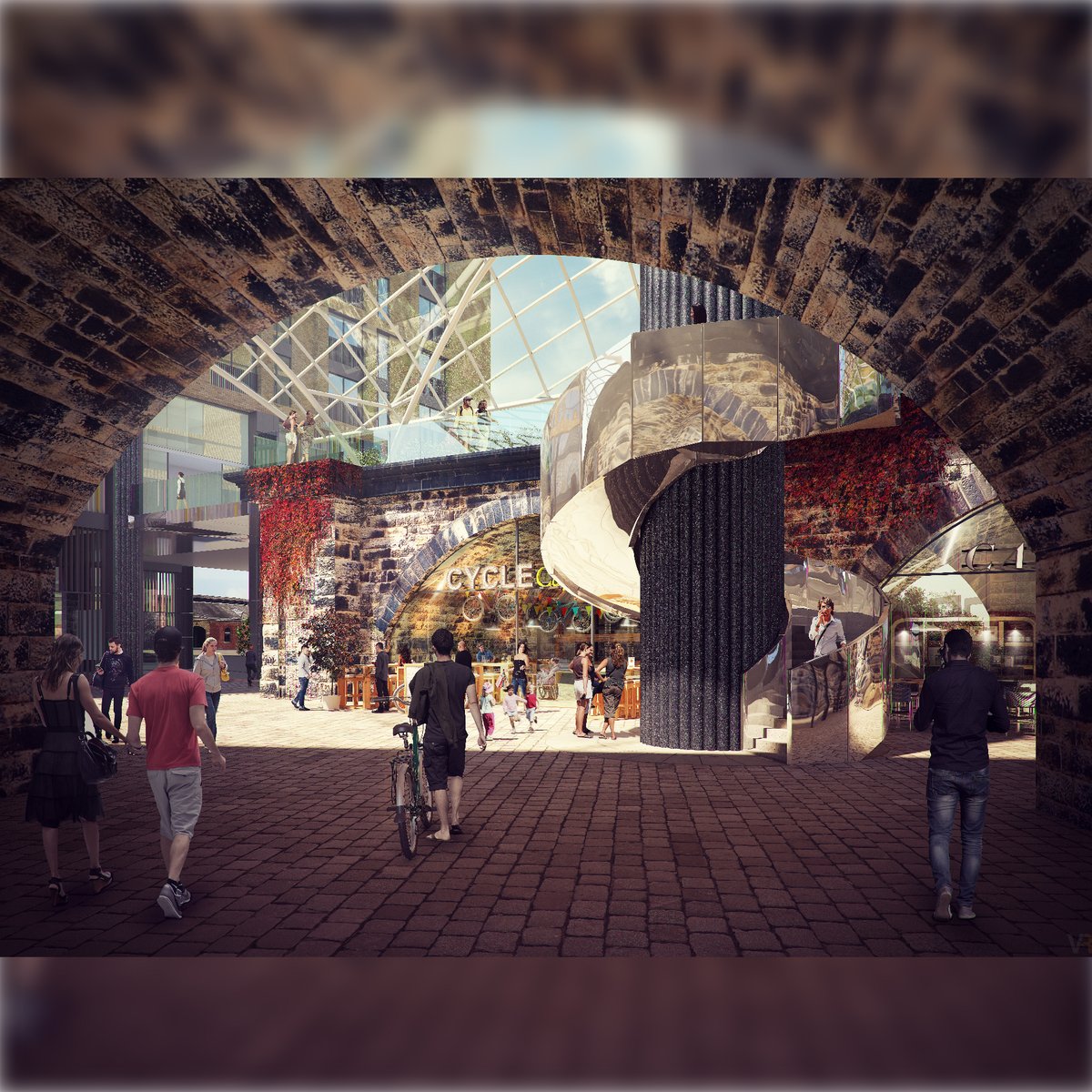 AssortedST's tweet photo. The viaduct will become a landmark destination deliver 650 homes + a number of new food and leisure units in the renovated arches, creating a unique covered space (the “stitch”) between the two spurs of the viaduct. https://t.co/vrLcAf0crf