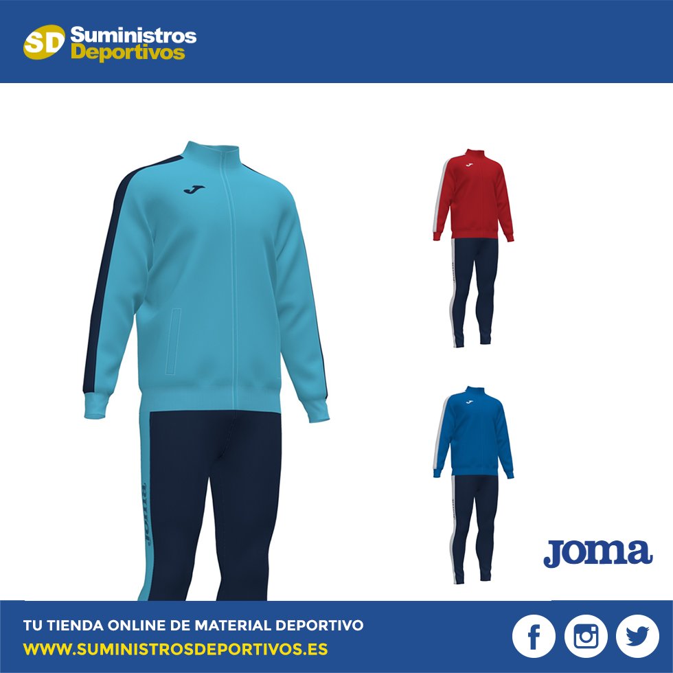 SumDeportivos's tweet photo. 📢 Descubre en nuestra web el Chandal Joma Academy III

Chándal con detalle de cortes a contraste en mangas y piernas. Sudadera abierta con cremallera. Incluye canalé en bajo y puños. Pantalón pitillo con bolsillos. Logo Joma serigrafiado.

👉 https://t.co/xsd46PB0CS https://t.co/PwhbE5GONO