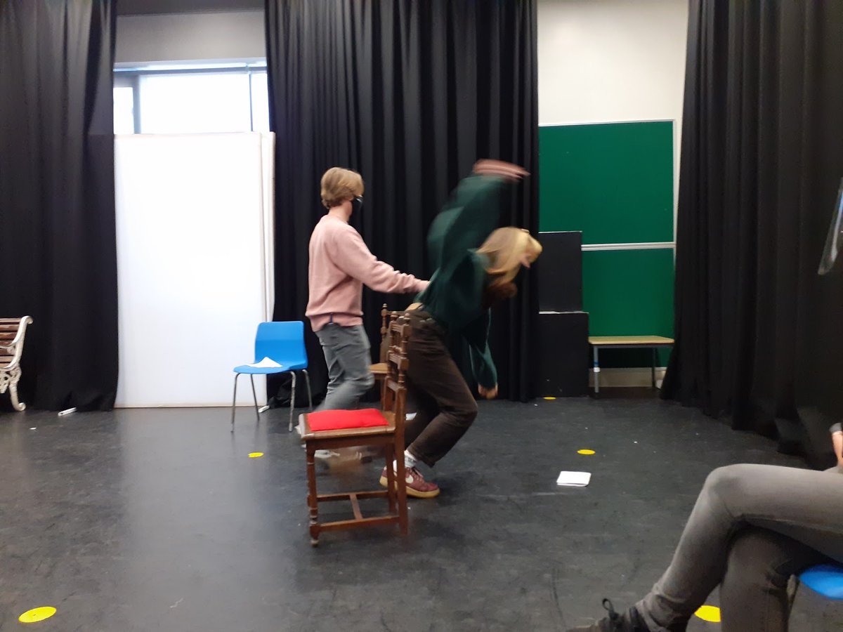TrottJennings's tweet photo. Action! 6th formers @Dunraven_School imagine life before the Lock Asylum in 1787. #knowledgeexchange #improv learning history through drama. Our audio play on 8th Nov at 6pm https://t.co/wL9x0vTZ8F https://t.co/WSEJX04679