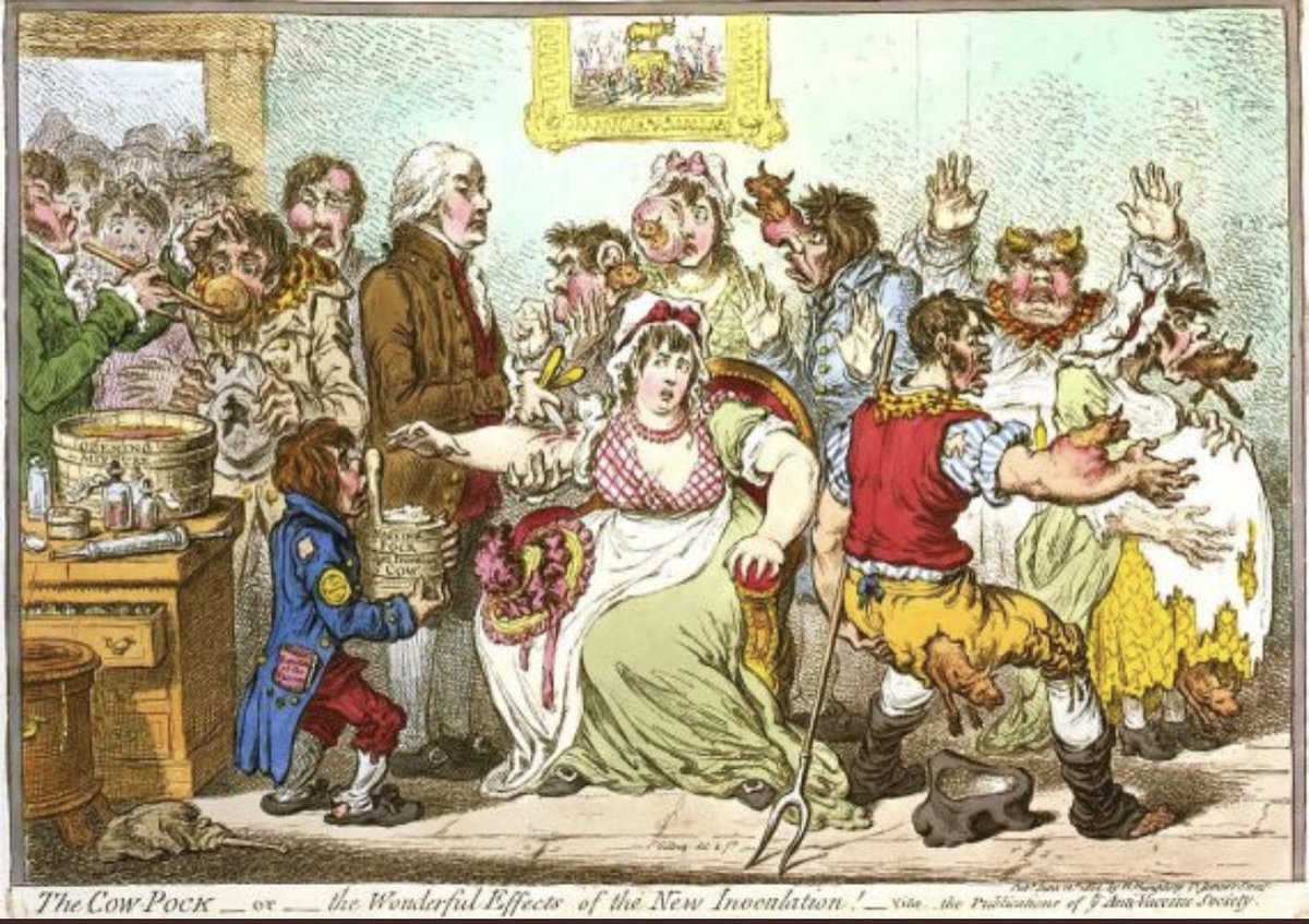 colinmcfarlane's tweet photo. ‘THOSE WHO CANNOT LEARN FROM HISTORY ARE DOOMED TO REPEAT IT’
Smallpox killed 300 million people in 20th century before global mass vaccination eradicated it. But even in 1802 there were #antivaxxers as brilliant caricature illustrates! Pic via @DapperHistorian 👏🏽 #GetVaxxed 👍🏽 https://t.co/ncJZ4soJDg