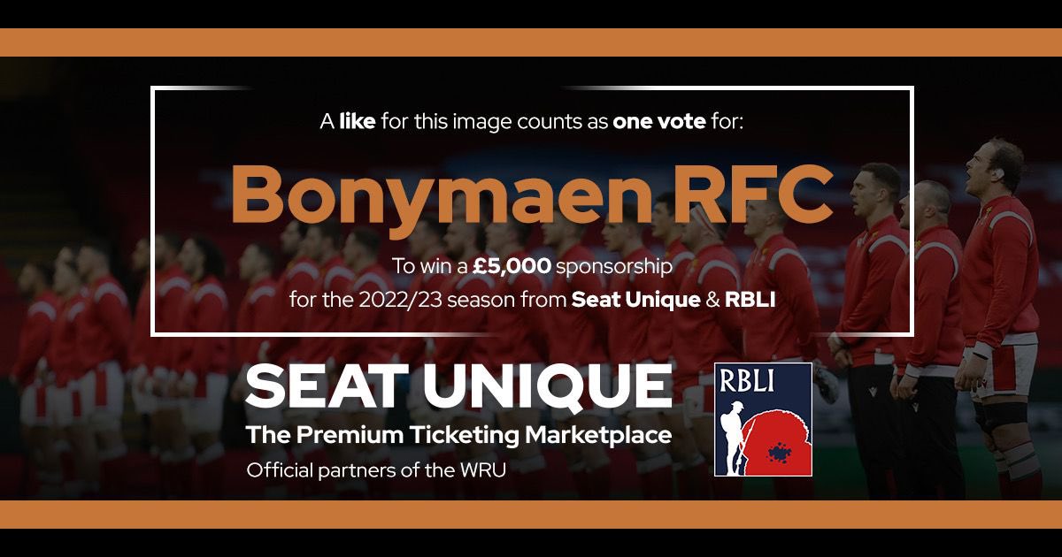Bonymaen RFC (@bonymaenrugby) on Twitter photo STOP SCROLLING! Weโve been given the amazing opportunity to win ยฃ5000 in sponsorship for Bonymaen RFC!
HIT LIKE, then tell everyone you know to do the exact same. Every like on this original post is a vote for Bonymaen RFC. Itโs as easy as that!
<a href="/AllWalesSport/">All Wales Sport</a>
#competition STOP SCROLLING! Weโve been given the amazing opportunity to win ยฃ5000 in sponsorship for Bonymaen RFC!
HIT LIKE, then tell everyone you know to do the exact same. Every like on this original post is a vote for Bonymaen RFC. Itโs as easy as that!
<a href="/AllWalesSport/">All Wales Sport</a>
#competition