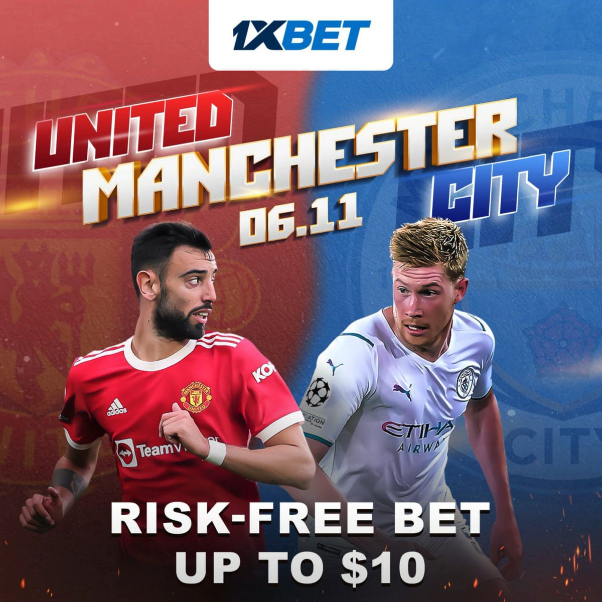 olawfin's tweet photo. 🔴🔵 UNITED - CITY: RISK-FREE BET

One of the most awaited matches of the EPL season is upon us. With 1xBet promo Risk-free bet you can make it even bigger. Choose the outcome and if you don't guess it right, bookie will give you up to $10 back.

https://t.co/p7Z3eImIBG https://t.co/XFgHnKlJMD