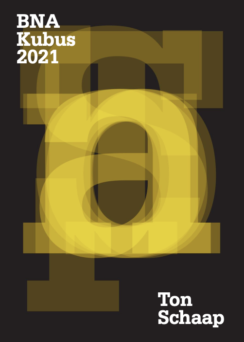 kavander's tweet photo. Wat een wonderschone cover voor het juryrapport van de @BNA_nl Kubus 2021 voor Ton Schaap... Ontwerp: Van Lennep. #typografisch #wonder https://t.co/T0WyfAZVzI