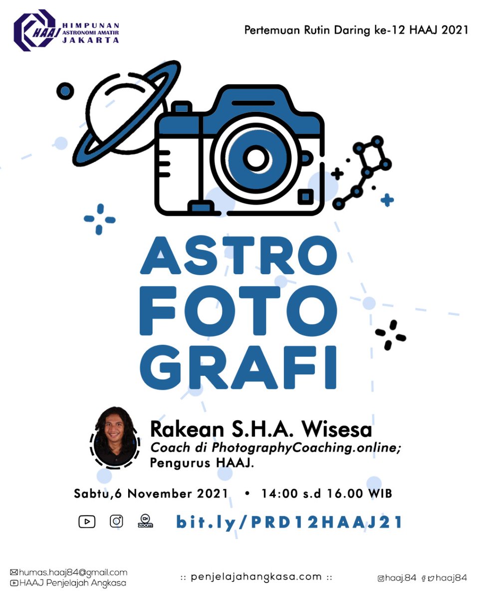 haaj84's tweet photo. Bagaimana jadinya jika astronomi berkolaborasi dengan fotografi? Trik apa saja yang perlu dipelajari? Yuk jangan lewatkan pertemuan rutin daring ke-12 HAAJ.
Daftarkan diri kalian di https://t.co/7bqyqizOh2
Gratis dan terbuka untuk umum 💫
#HAAJ #Astronomi #astrofotografi https://t.co/7JenDvmjW0
