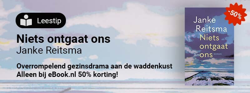 eBookNL's tweet photo. #Leestip
50% korting op 𝗡𝗶𝗲𝘁𝘀 𝗼𝗻𝘁𝗴𝗮𝗮𝘁 𝗼𝗻𝘀 van Janke Reitsma.
Een beklemmende en bevrijdende roman over een ontwricht gezin tegen het decor van het verraderlijk mooie Waddengebied. 👉https://t.co/CfzO07lxKS https://t.co/QlLorR630u
