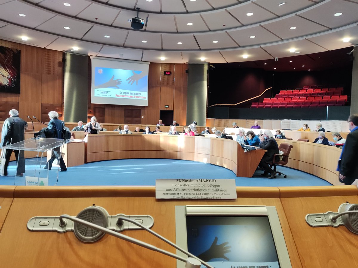 NassimAmajoud's tweet photo. Ce matin à l'hôtel du Département à Arras, représentant @FLeturque lors de l'ouverture du 42e Congrès Nationale de la #FNDIRP . La @VilleArras est aux côtés des associations et des Fondations pour agir et transmettre. L'oubli ne s'installera jamais. #devoirdememoire @onacvg 🇨🇵 https://t.co/xXP8lzxIDn