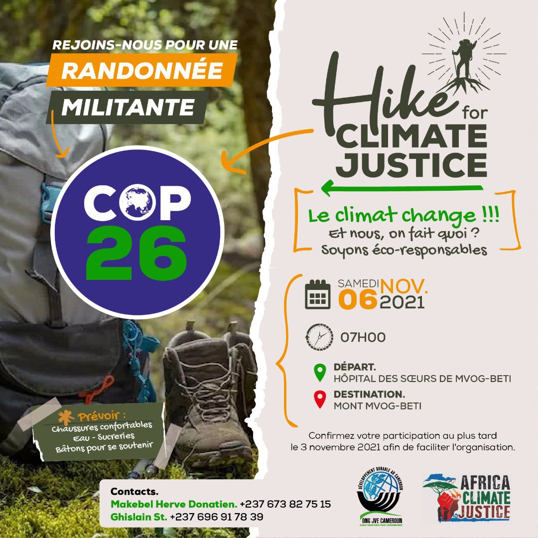 Youth led organizations like <a href="/jvecmr/">JVE Cameroun</a> are stepping up #ClimateAction through public engagement &amp; peer-to-peer empowerment. Join your voices to the Global Youth Voice at #COP26 by participating in the #WorldClimateMarch #Youth4Climate