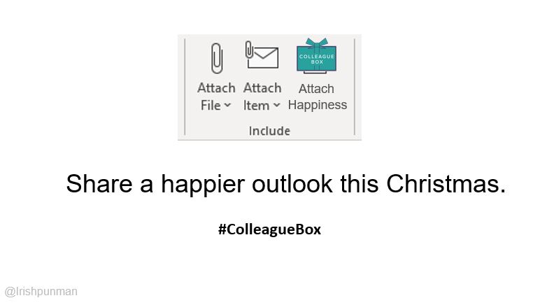Irishpunman's tweet photo. Rough idea today!

Create ads that show how you can ‘Deliver Happiness’ with a @ColleagueBox this Christmas. #ColleagueBox 
@OneMinuteBriefs https://t.co/MKBHfikAcC