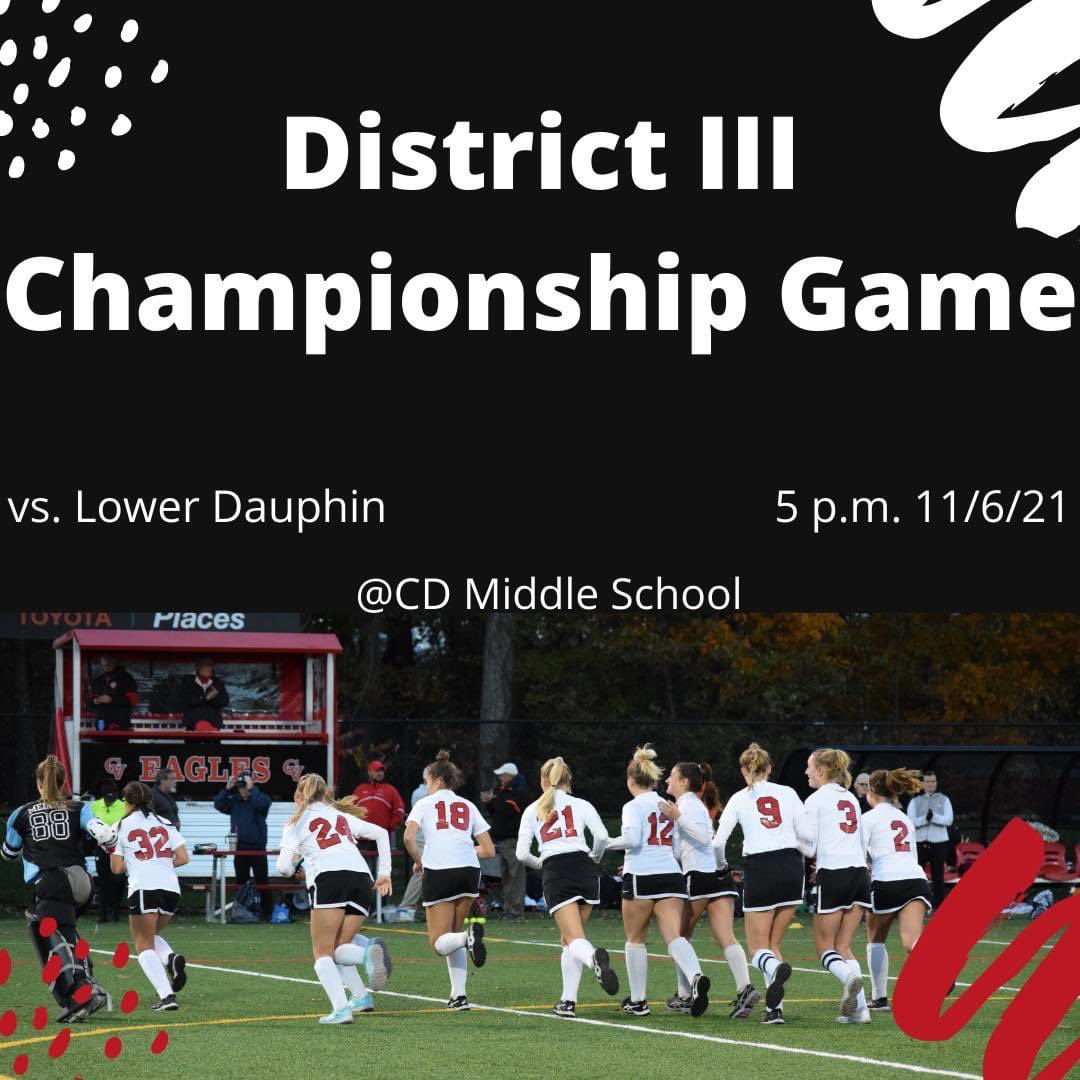 We are running toward the weekend and our District III Championship game against Lower Dauphin. Please come out and fill the stands. The game is at 5 p.m. on Saturday at Central Dauphin Middle School. Tickets are $8. #neversettle