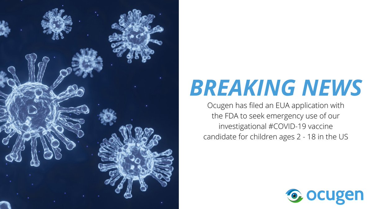 We’ve filed an EUA application with the <a href="/US_FDA/">U.S. FDA</a> to seek emergency use authorization of our investigational #COVID-19 vaccine candidate for children ages 2-18 in the US. It is being administered under emergency use authorization in 17 countries. Learn more: ow.ly/4SXe50GGQ72