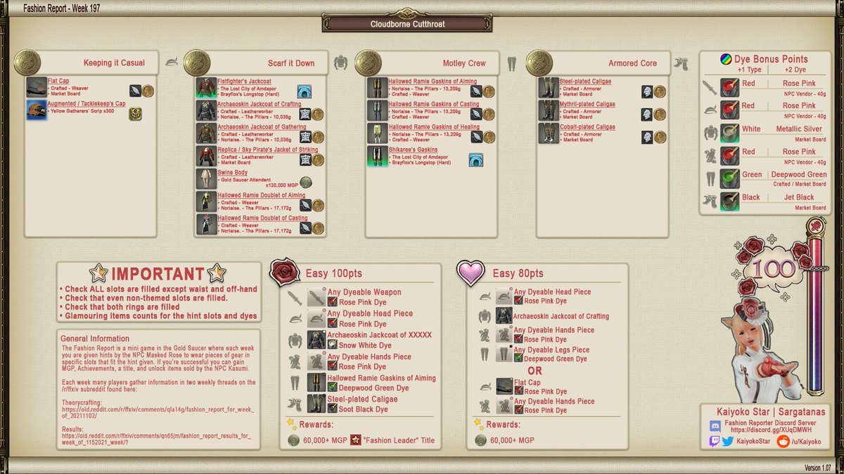 KaiyokoStar's tweet photo. Fashion Report Week 197 - Full Details #ffxiv #ff14 #ファッションチェック https://t.co/gpAJQQwJAY