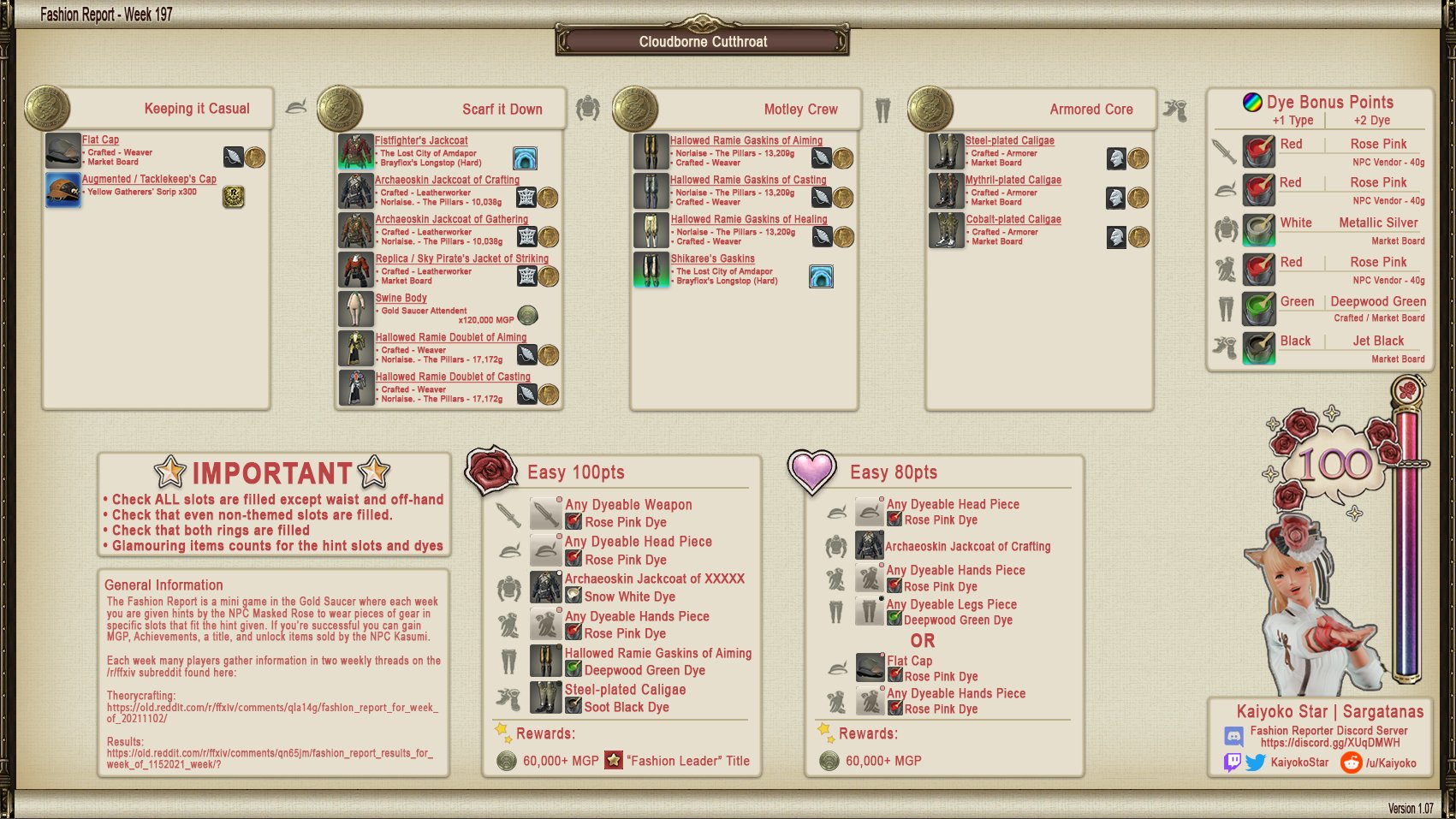 Kaiyoko 💫 on X: &ldquo;Fashion Report Week 197 - Full Details #ffxiv 