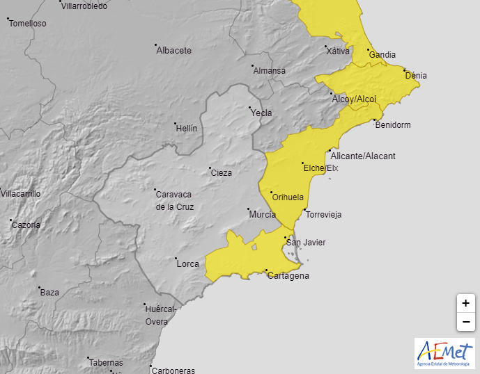 112rmurcia's tweet photo. La @AEMET_Murcia  advierte de tormentas esta tarde y noche que afectarán, sobre todo, a Cabo de Palos y el Mar Menor. 
Mañana sábado, aviso de temporal en la costa. 

▶️https://t.co/6pdS1fkAMd https://t.co/9FMWbIkvsS