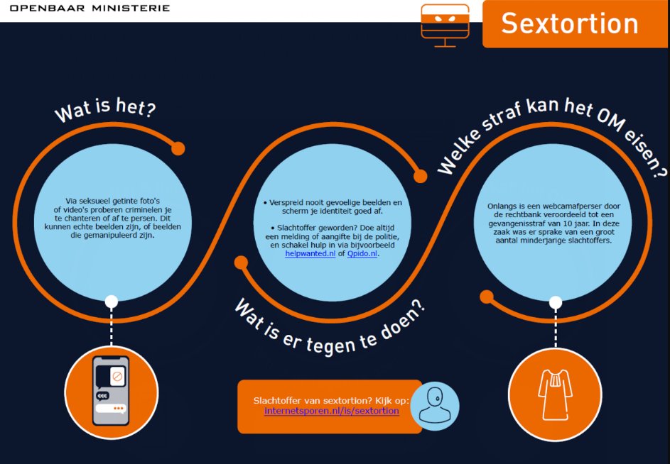 Verdachte sextortion langer vast. De verdachte is in juni van dit jaar op verzoek van het OM in Italië aangehouden en in augustus aan Nederland overgeleverd. Met sextortion wordt chantage of afpersing met seksueel getinte foto’s of video’s bedoeld: bit.ly/3EOwrsY