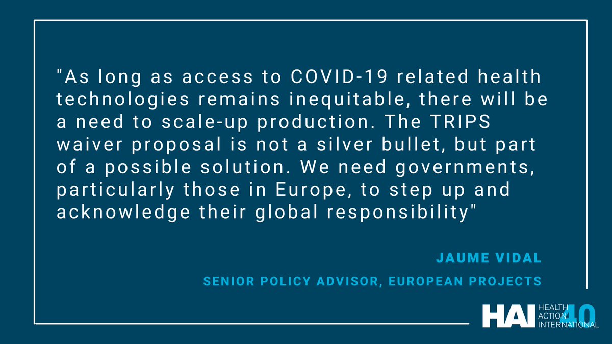 HAImedicines's tweet photo. Today's informal session of the @WTO TRIPS Council and General Council chair consultations are an opportunity for the #EU, #Norway and #Switzerland to #StopBlocking the #TRIPSwaiver. With #MC12 looming, the world is watching and hoping. https://t.co/S3GoR5XZsY