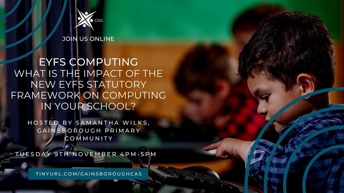 casmidlands's tweet photo. >> #EYFS teachers << 

Join us on Tuesday 9th as we share how to make the most of computing in light on the new EYFS framework.

Top tips, tricks, resources and much more. 

Book your free place: https://t.co/Zb61qftAUI 

@Priory_Lincoln @rcoultart https://t.co/7pyW2s2s7v