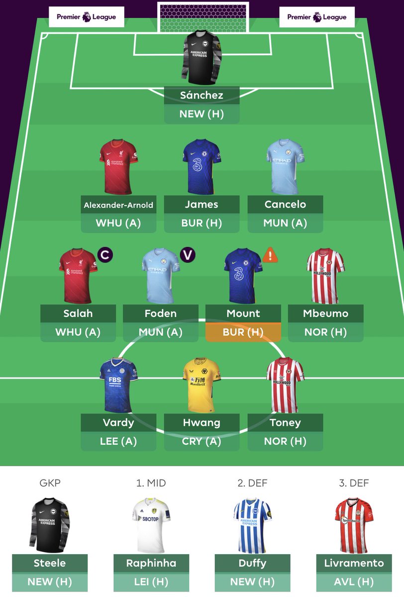FplLogistics's tweet photo. Would it be reasonable to bench boost this week? Can’t really decide who I want to bench https://t.co/uF2WT7VOPy
