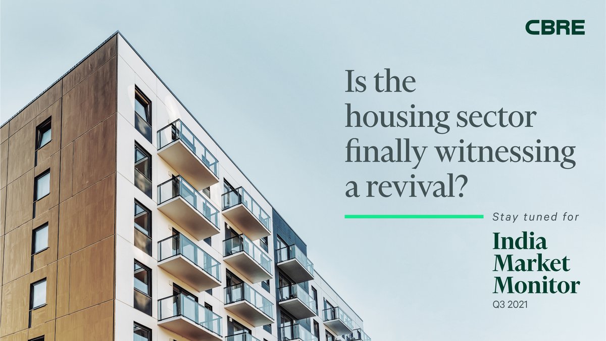 CBRE_India's tweet photo. Reinforced by an aggressive vaccination drive &amp; policy reforms, the outlook for the Indian #residential market looks promising. Is it on its road to recovery? Will there be sustained momentum?

Stay tuned for our #India Market Monitor Q3 2021 to read more in detail!

#realestate https://t.co/CaPSEUZoJr