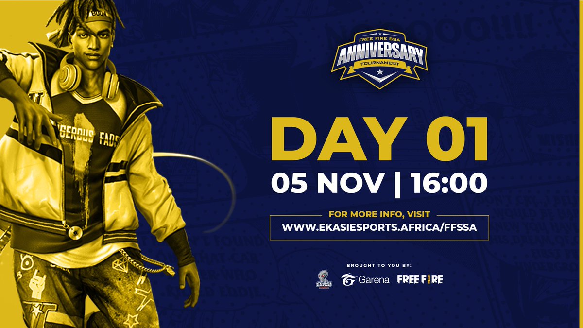 EkasiEsports's tweet photo. Day 1 of the Free Fire SSA Anniversary Tournament is set to kick today at 16:00!

Who'll dominate the battleground? Find out today on YouTube (https://t.co/HYNcC6eDR6)

@fire_ssa #booyah #FreeFireSSA @DKZA_Gaming https://t.co/P8e03CmItp