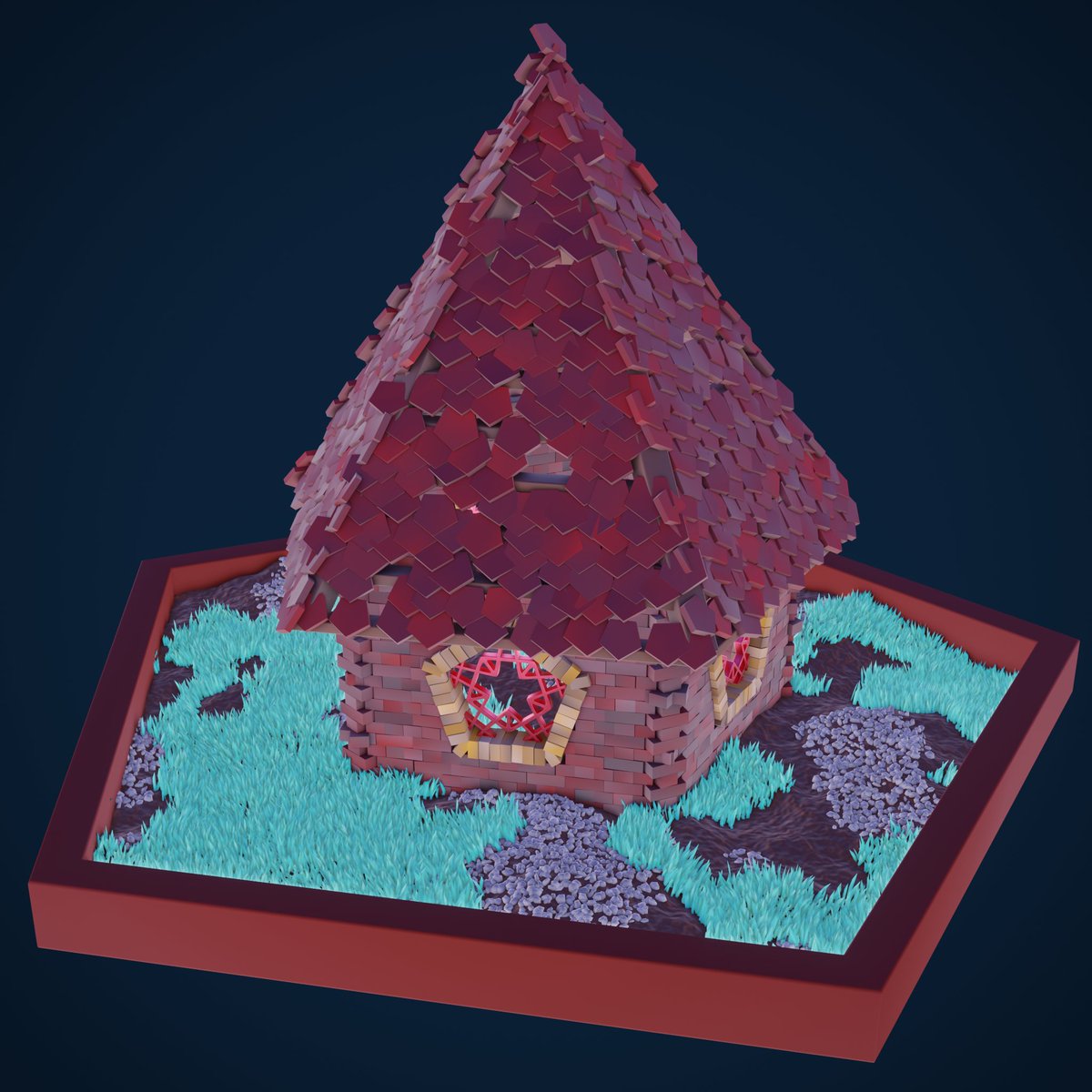 linkxk64's tweet photo. Some renders and the geometry nodes setup of the 3rd #Nodevember challenge: 5 sided! :)
#nodevember2021 #geometrynodes #b3d https://t.co/qSq0BG97KD