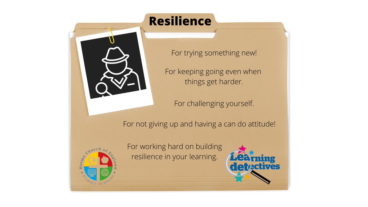 HolmeCofEPA's tweet image. Congratulations to our Learning Detective winners this week - our theme for this half term is &apos;Resilience.&apos; 
Here are a few of the reasons why children received their award today!
#LearningDetectives #Resilience #SmallButMighty