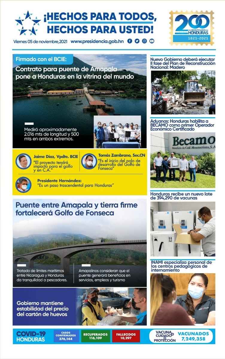 johvolvera's tweet photo. 🗞️ 𝐏𝐎𝐑𝐓𝐀𝐃𝐀 | Compartimos con ustedes las noticias más destacadas para este viernes 05 de noviembre de 2021.
#𝐇𝐨𝐧𝐝𝐮𝐫𝐚𝐬𝐂𝐨𝐧𝐇𝐞𝐜𝐡𝐨𝐬

Estas noticias y más usted las podrá encontrar ingresando en:

⬇️⬇️⬇️
https://t.co/XKVmhuylAO https://t.co/yof9b8qCjm