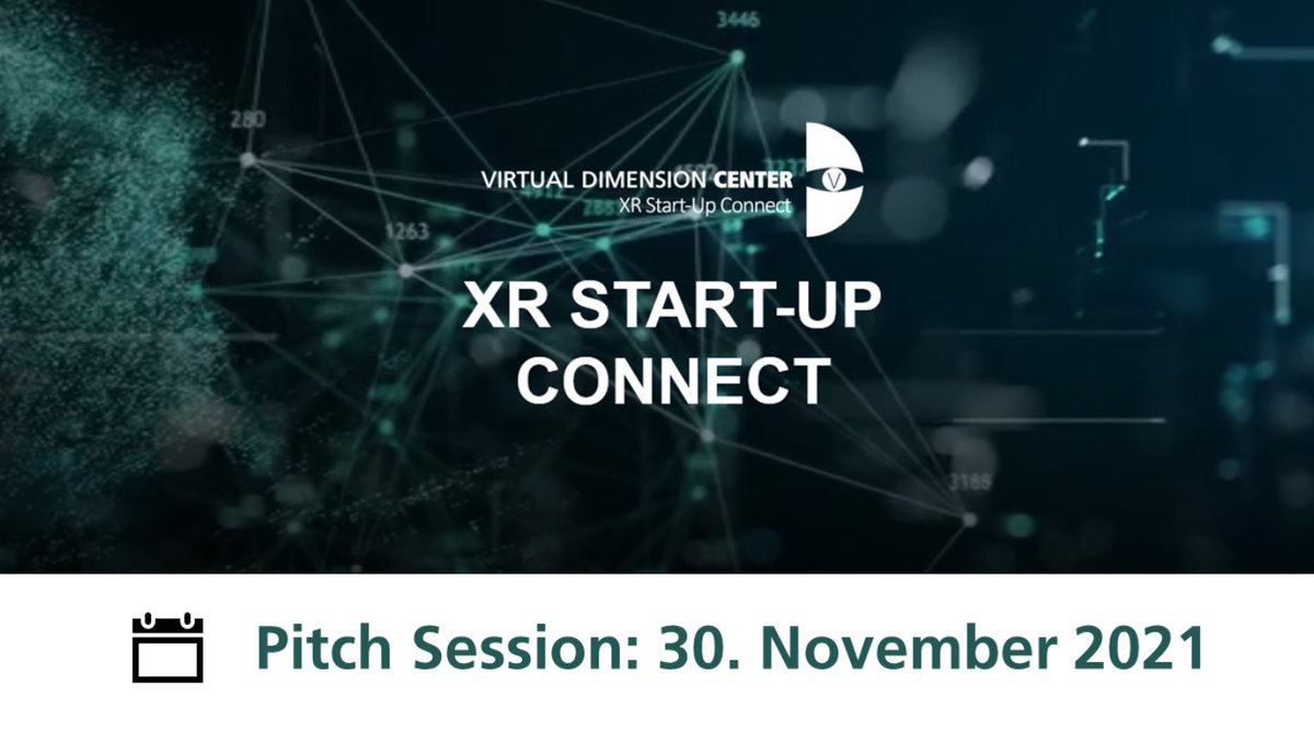 Wir freuen uns sehr am Dienstag, 30.11.2021 um 14 Uhr beim Event "#XR Start-Up Connect" vom <a href="/VDC_Fellbach/">VDC</a> mit dabei zu sein und #WeAre in einer der #Pitch-Sessions vorzustellen.  

👉 Jetzt kostenlos anmelden: bit.ly/3wkGmUf