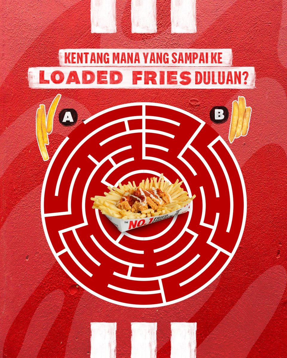 KFCINDONESIA's tweet photo. Reply tweet ini dengan jawaban kalian yaa! Janlup juga kalo KFC Lovers bisa pesen LOADED FRIES lewat Drive-Thru atau Takeaway! Yuk pesen sekarang ๐
#kfcindonesia #kfcloadedfries https://t.co/9Z72JwcjIu