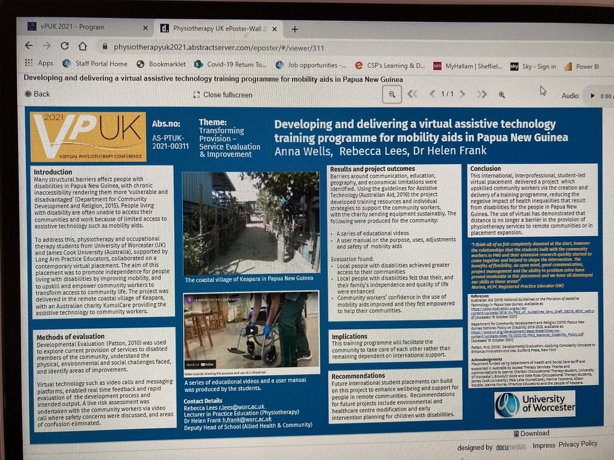 uworcphysio's tweet photo. Very proud of 3rd year #studentphysiotherapist presenting at #physio21 #VPUK21 #virtualplacement @thecspstudents @sam_targett @AHC_UW @gds115gds https://t.co/K4rSaMHytC