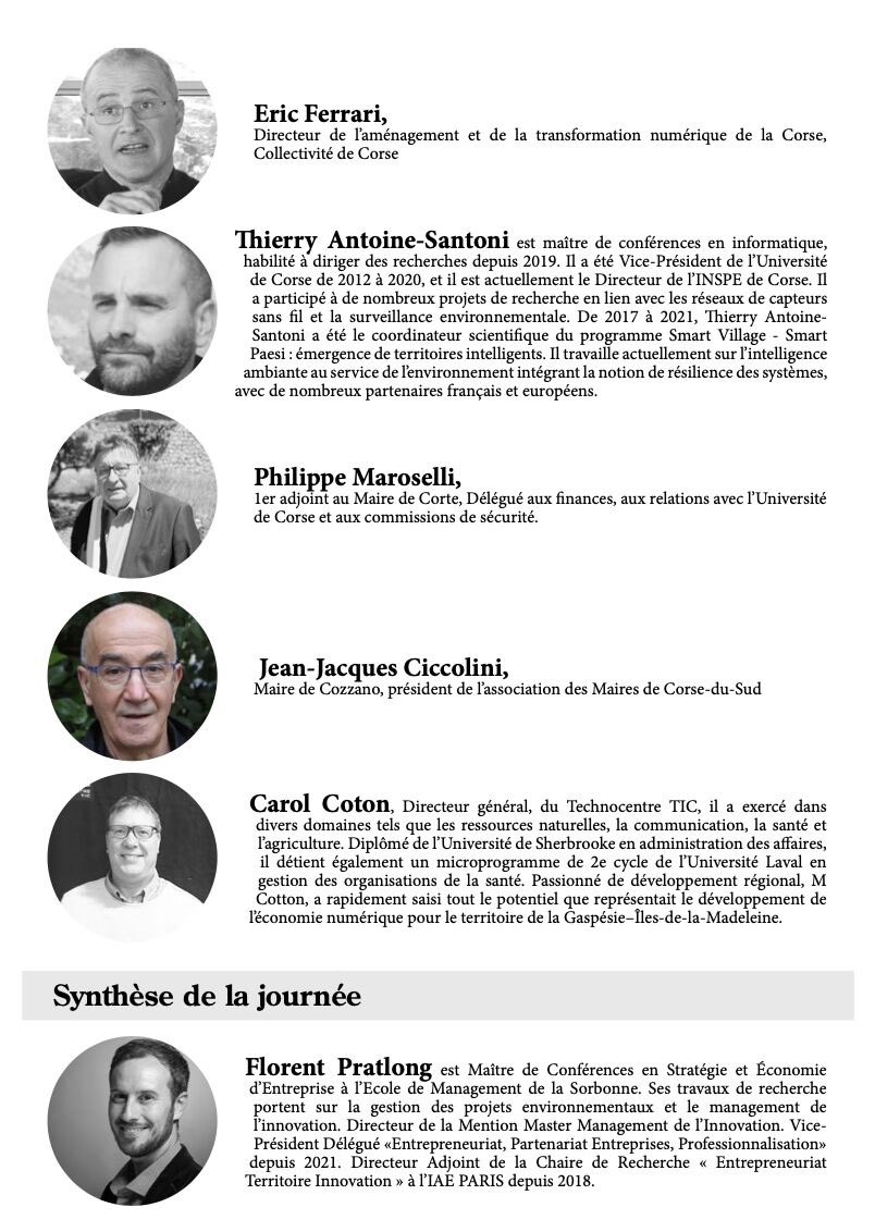 pabisgambiglia's tweet photo. J-3 avant la séance inaugurale de la chaire Mutations & Innovations Territoriales. On vous laisse découvrir les intervenants de cette journée.
On vous attend nombreux !
@UnivCorse @UnivFundazione #innovation @IsulaCorsica #chaireMIT https://t.co/h1toi3ImNL