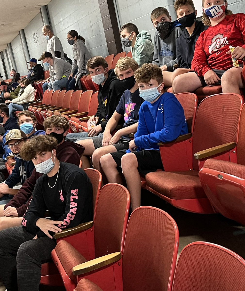Some of our varsity and modified team taking in the <a href="/BonniesMBB/">Bonnies Men's Basketball</a> scrimmage vs Alfred last night. 🏀🏀
