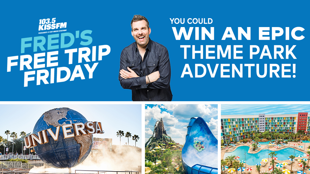 1035KISSFM's tweet photo. #FreeTripFriday is BACK!βοΈ Listen to The Fred Show at 7:05am & 8:05am for your chance to win a trip to Universal Orlando Resort! You could be on your way to experience all the fun of three incredible theme parks at one of their spectacular resort hotels! https://t.co/Wmt6lsuDac https://t.co/ClJGI70LMa