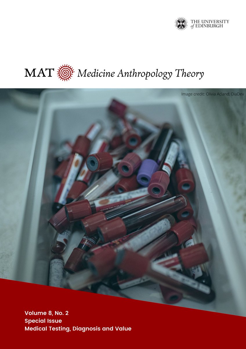 Med Anthro Theory (@medanthrotheory) on Twitter photo Don't miss out!
Check out our new special issue 'Medical testing, diagnosis and value', guest-edited by Alice Street (<a href="/DiaDev_Research/">GlobalHealthDx</a>) and Ann Kelly (<a href="/beetieroot/">Ann Kelly</a>).
#OpenAccess on:
medanthrotheory.org
<a href="/MedAnthUoE/">EdCMA</a> @AnthroEdinburgh <a href="/uoessps/">School of Social & Political Science Edinburgh</a> <a href="/EdinDiamond/">Edinburgh Diamond</a> <a href="/GHSMatKCL/">King's Global Health & Social Medicine (GHSM)</a> Don't miss out!
Check out our new special issue 'Medical testing, diagnosis and value', guest-edited by Alice Street (<a href="/DiaDev_Research/">GlobalHealthDx</a>) and Ann Kelly (<a href="/beetieroot/">Ann Kelly</a>).
#OpenAccess on:
medanthrotheory.org
<a href="/MedAnthUoE/">EdCMA</a> @AnthroEdinburgh <a href="/uoessps/">School of Social & Political Science Edinburgh</a> <a href="/EdinDiamond/">Edinburgh Diamond</a> <a href="/GHSMatKCL/">King's Global Health & Social Medicine (GHSM)</a>